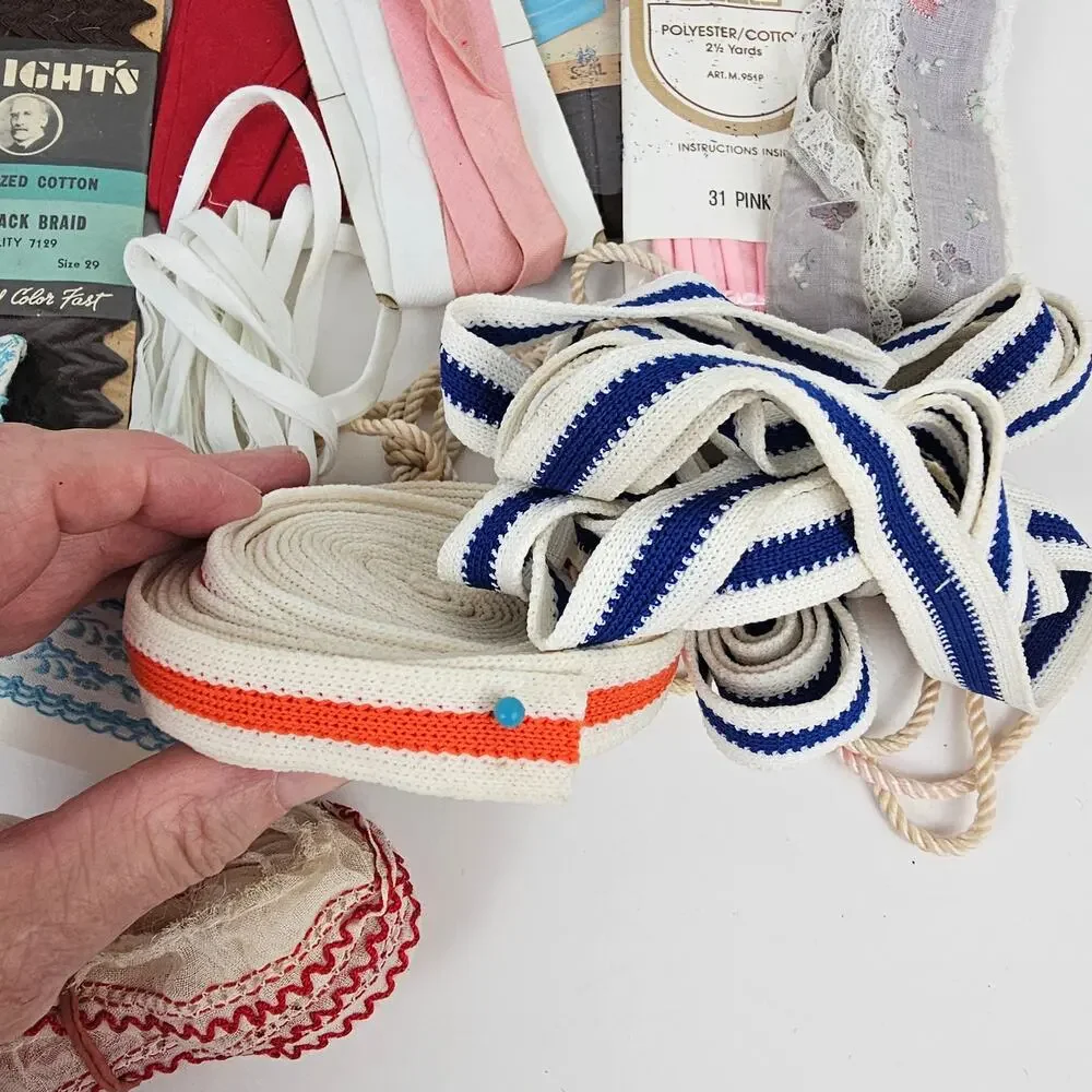 VTG lot ric rac bias tapes ribbons piping sewing trims costumes